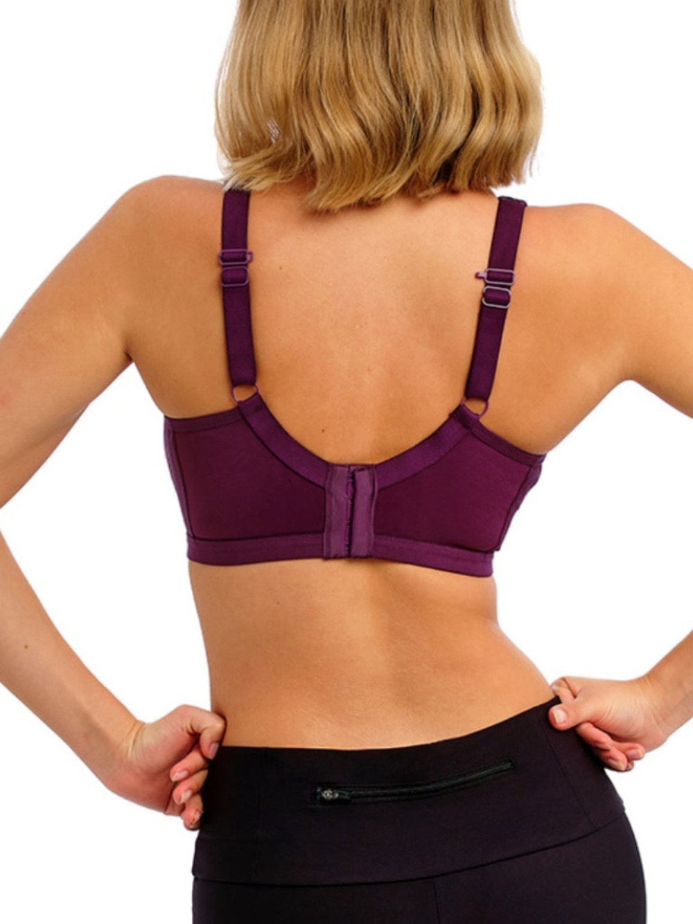 FREYA Dynamic Soft Cup Crop Top Sports Bra UK 30F/US 30G purple snake print. - Picture 4 of 8